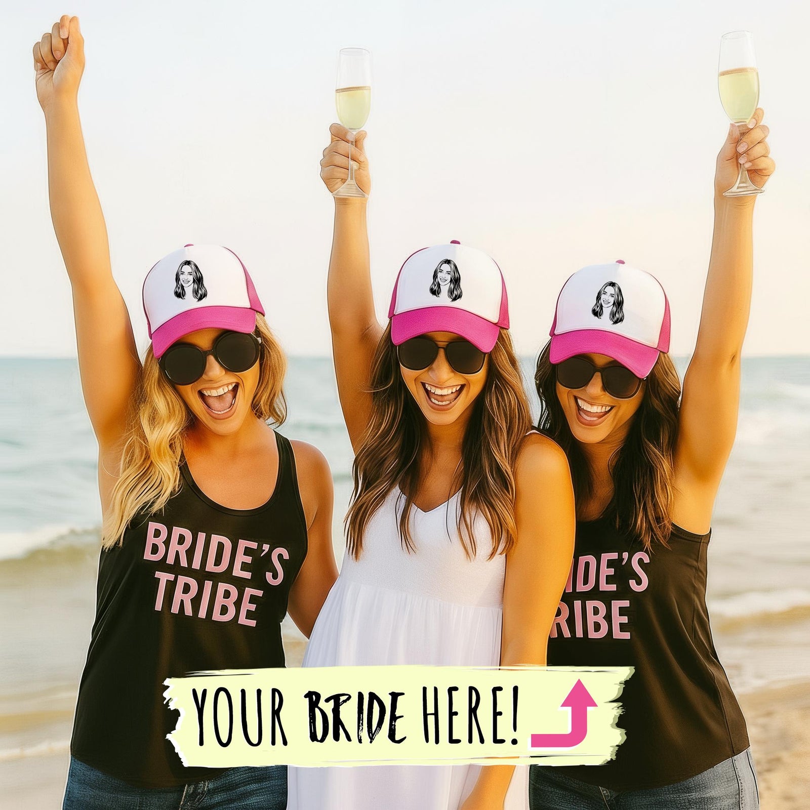 Custom Face Bachelorette Trucker Hat | Bridesmaid Gift