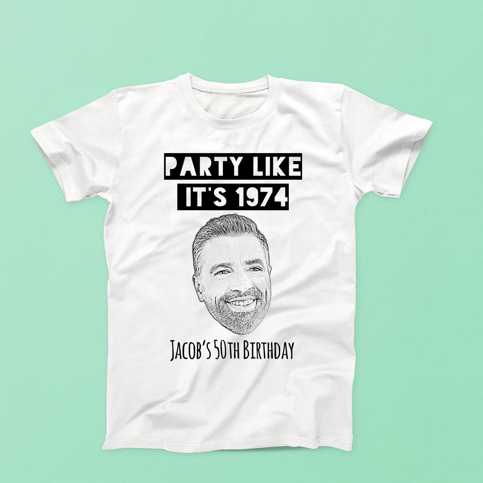 Custom Birthday T-Shirt – Unique Party Favor With Photo Caricature Design