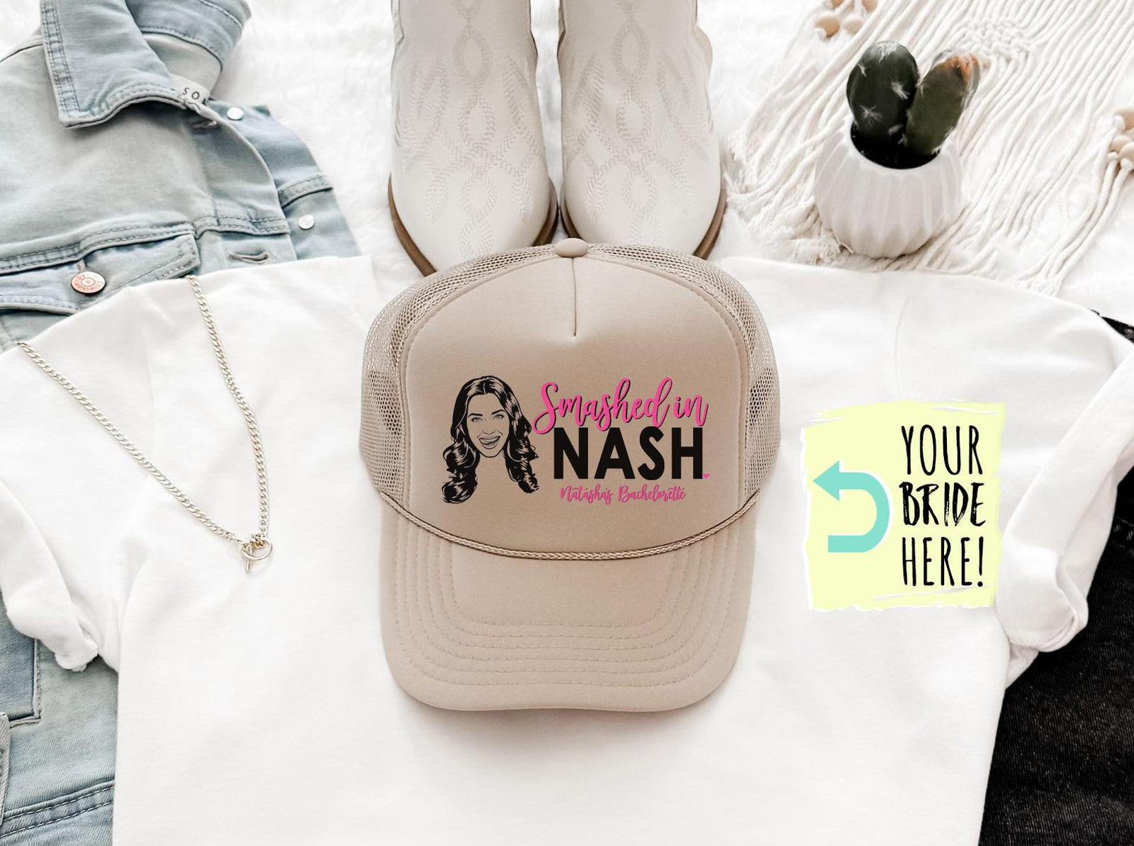 Nashville Custom Trucker Hat for Bachelorette Parties by Ilu.Lily