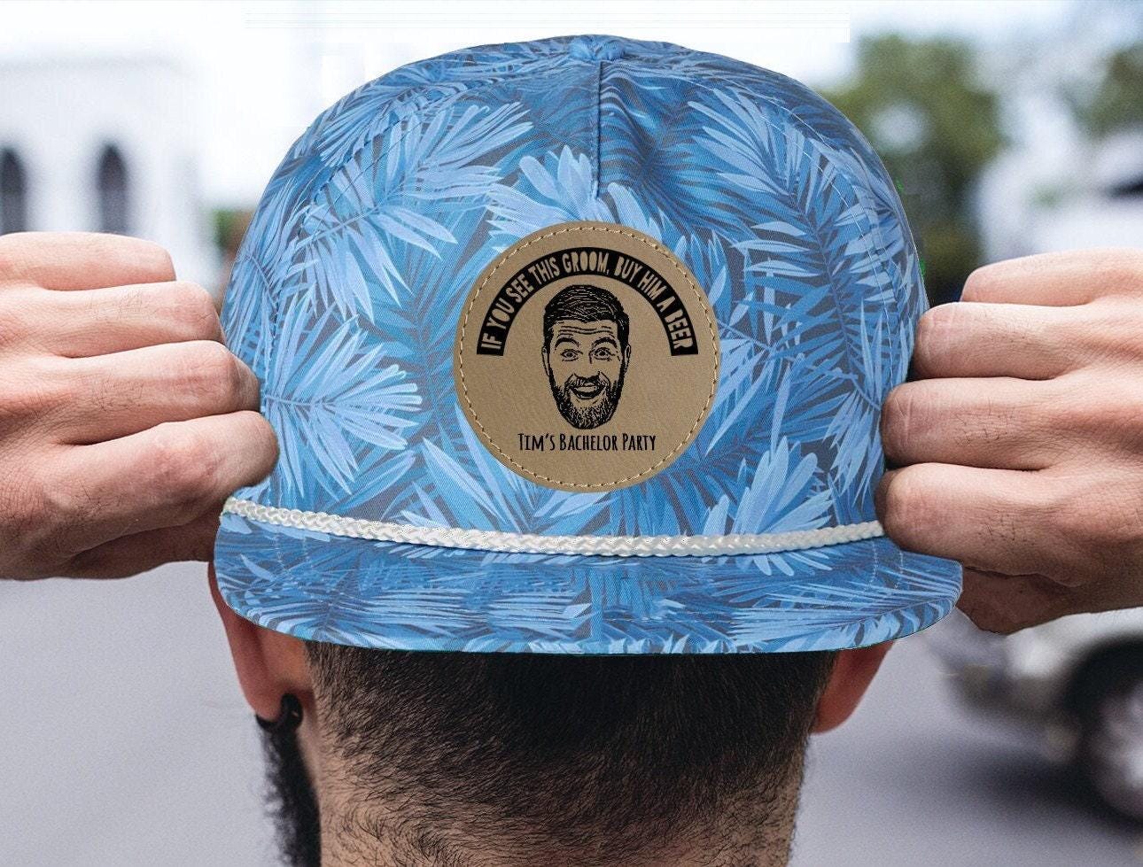 Bachelor Party Hat - Custom Snapback Groomsmen Hats with Photo Patch
