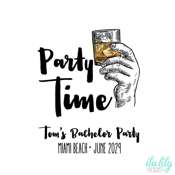 Personalized Flask – Custom Party Time Stainless Steel Groomsmen Gift | Party Favor Ideas