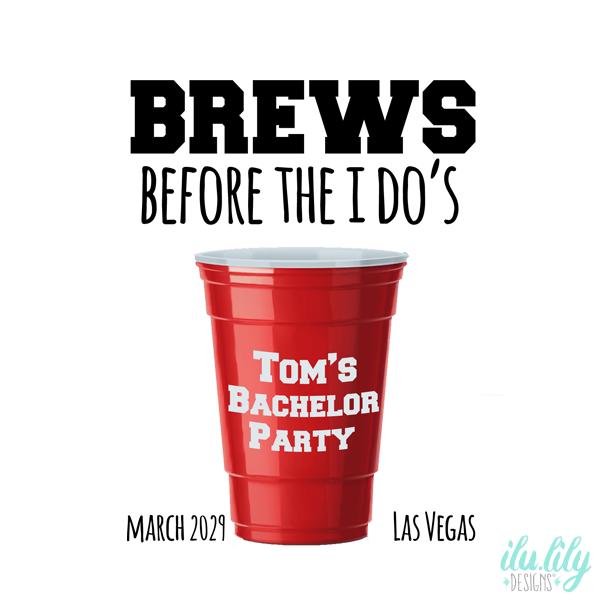 Personalized Flask | Brews Before I Do Flask Gift - Custom Party Favor & Bachelor Party Keepsake