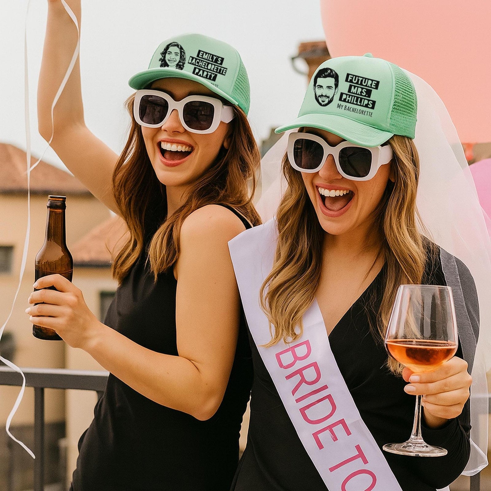 Custom Bride Caricature Trucker Hat | Bachelorette Party Gift