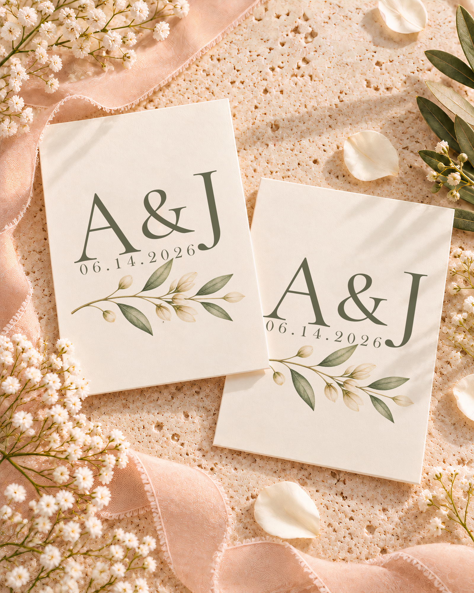 Botanical Wedding Temporary Tattoos | Personalized Wedding Tattoo Bar Favors