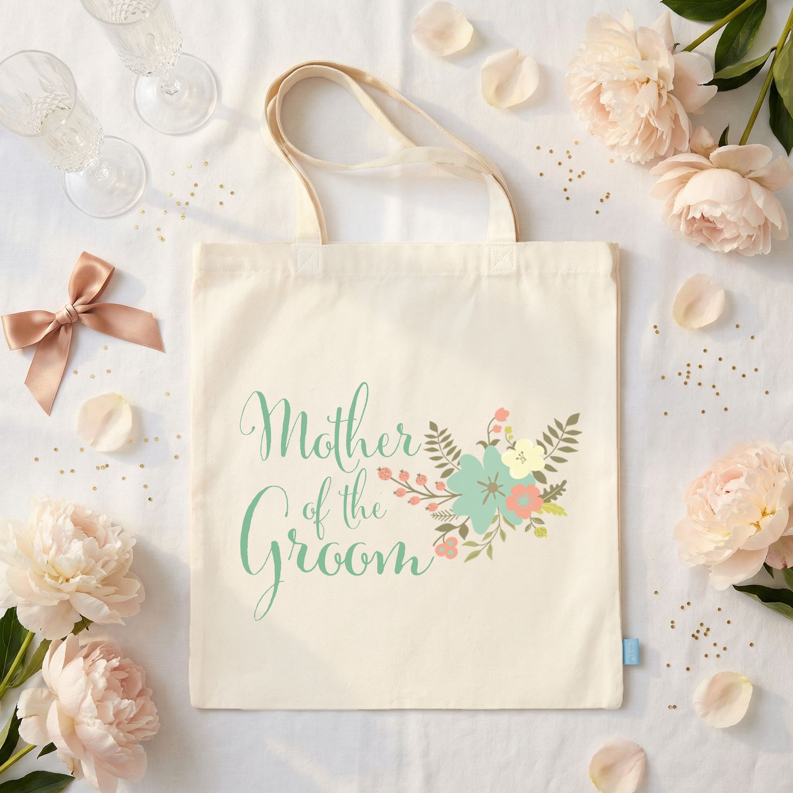 Personalized Canvas Tote Bag for Weddings by Ilu.Lily