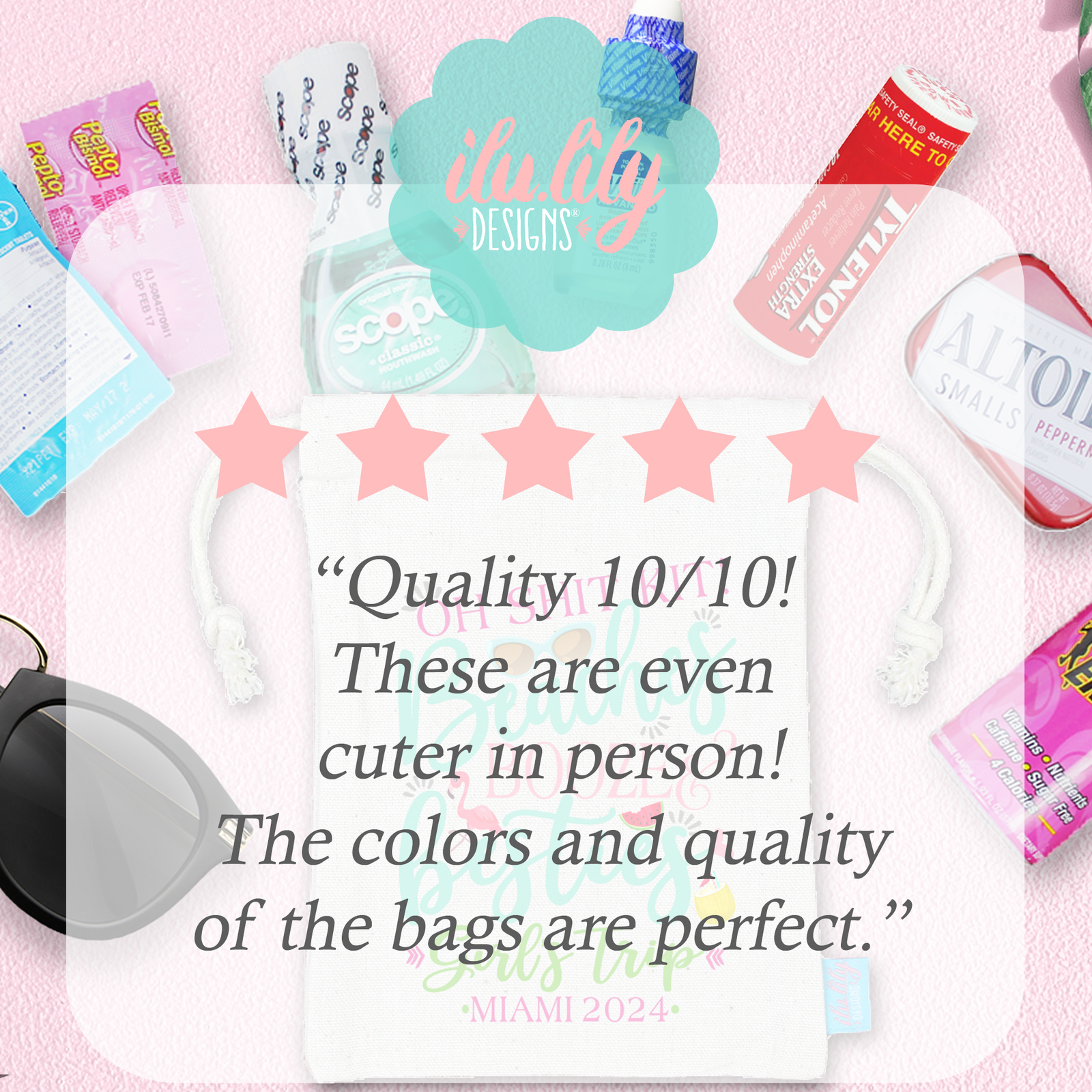 Beach Personalized Party Favor Bag for Bachelorette Parties by Ilu.Lily