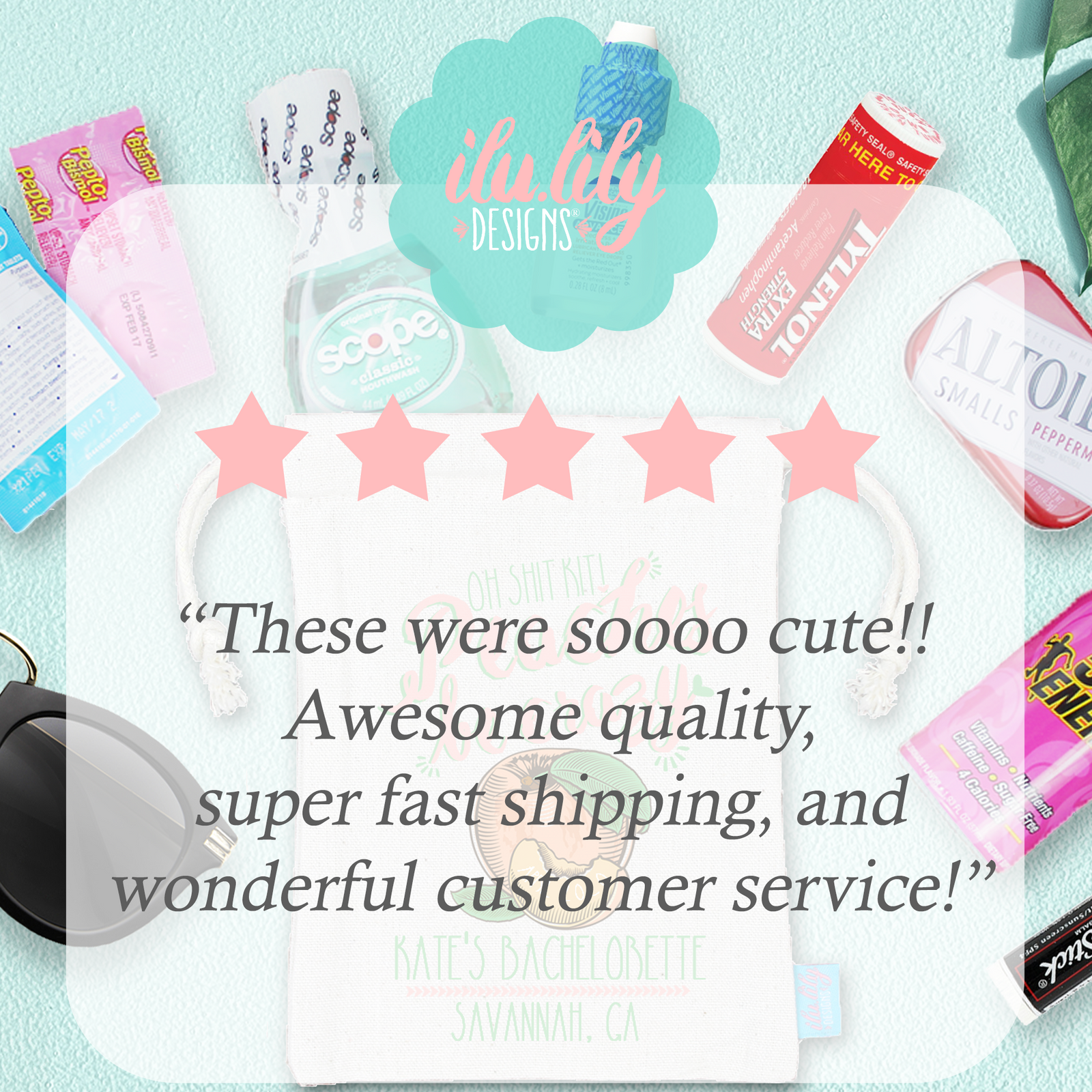 Savannah Personalized Party Favor Bag for Bachelorette Parties by Ilu.Lily