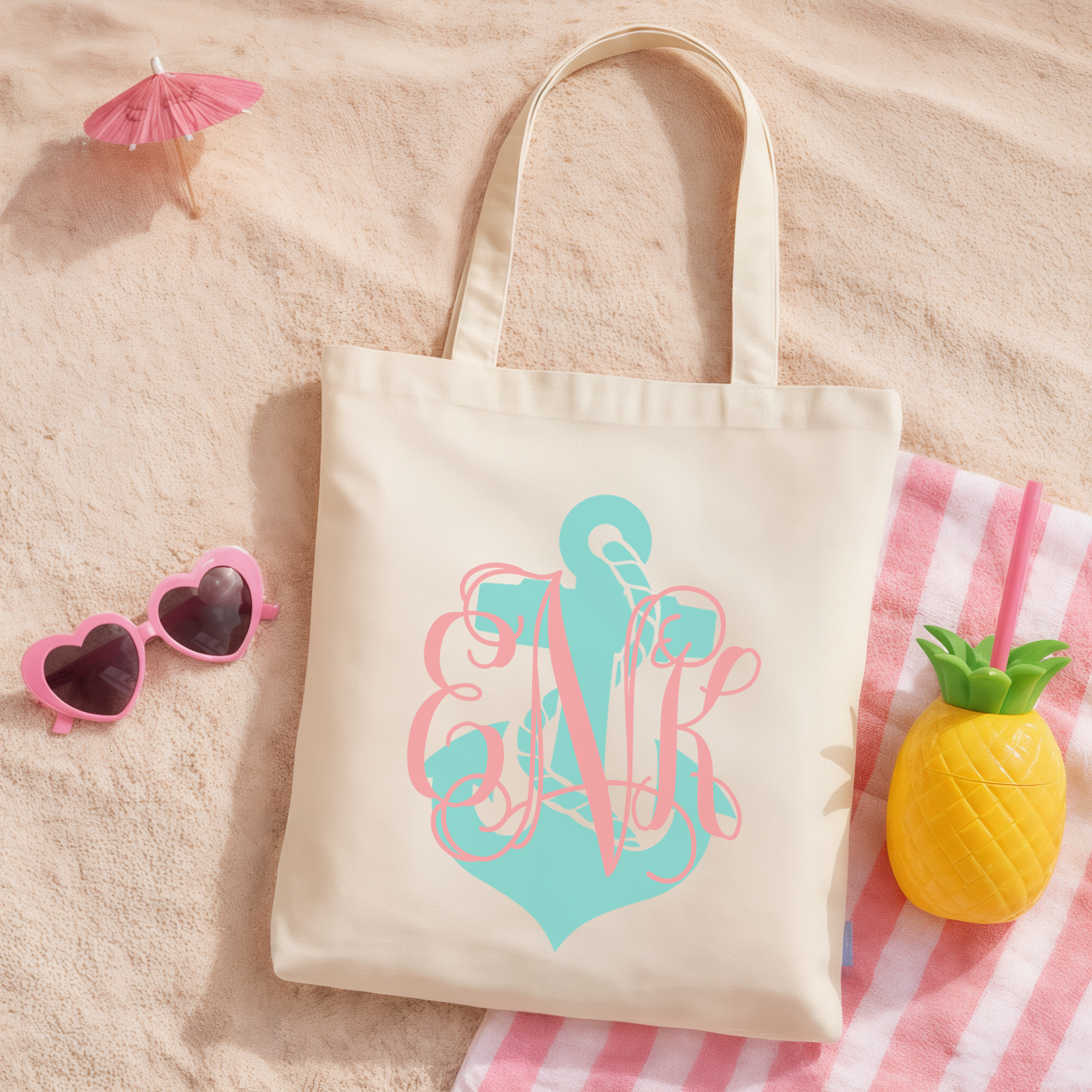 Personalized Canvas Tote Bag for Weddings by Ilu.Lily