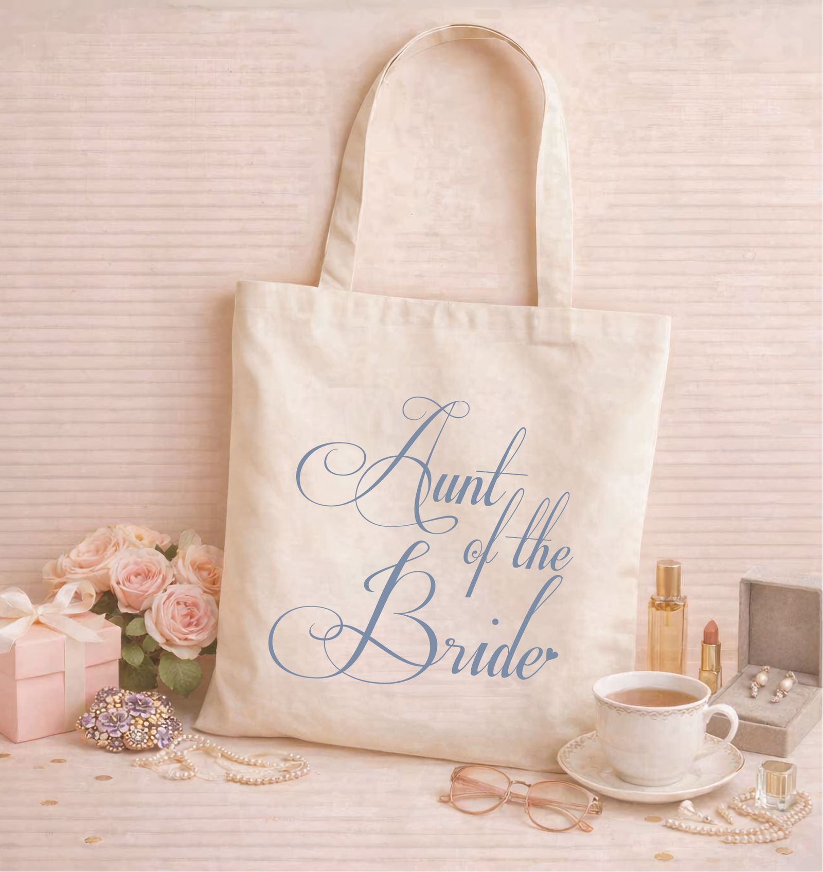 Personalized Canvas Tote Bag for Brides by Ilu.Lily