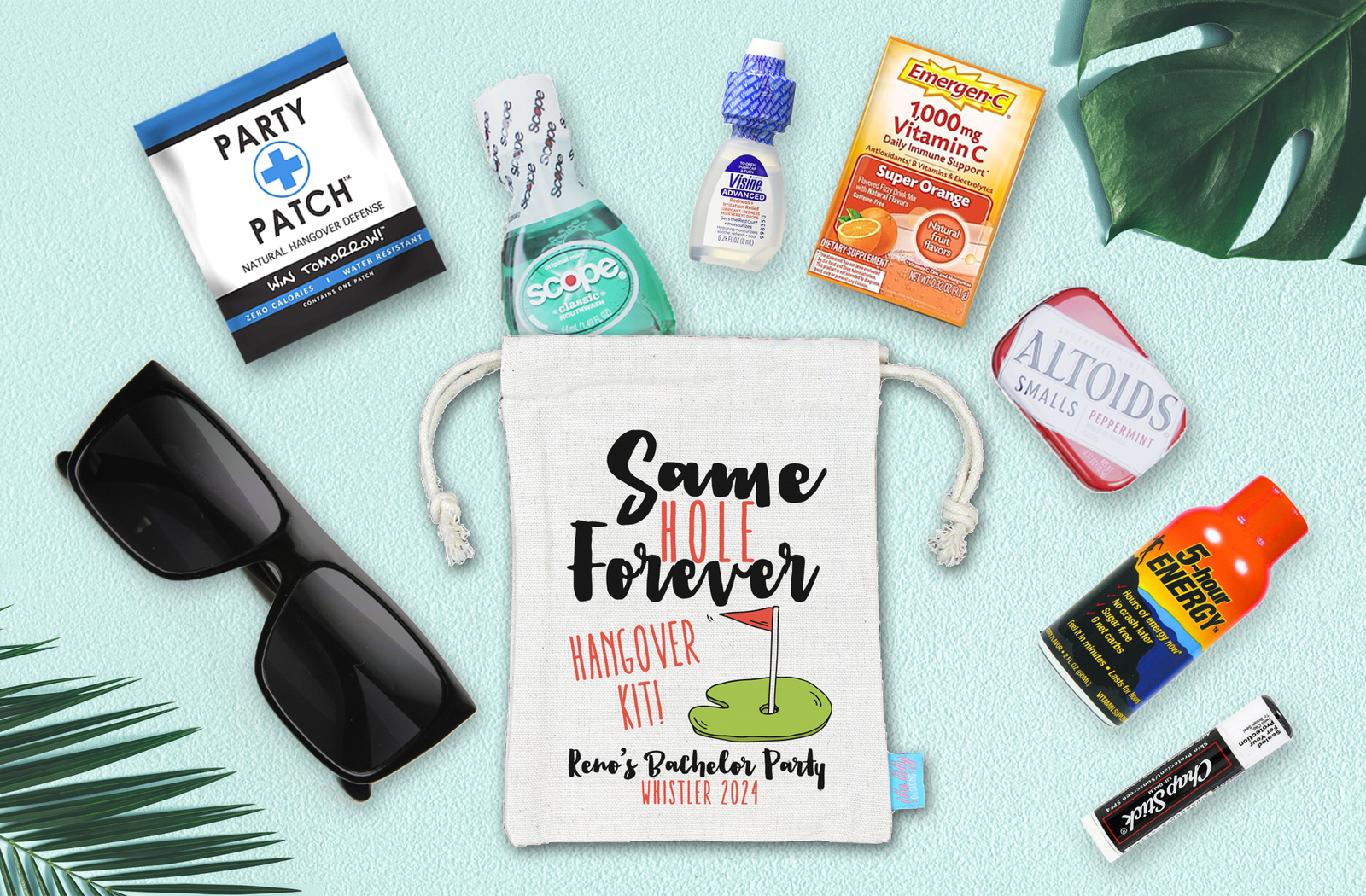 Bachelor Party Hangover Recovery Kit - Bachelor Groomsmen Favor - Same Hole Forever