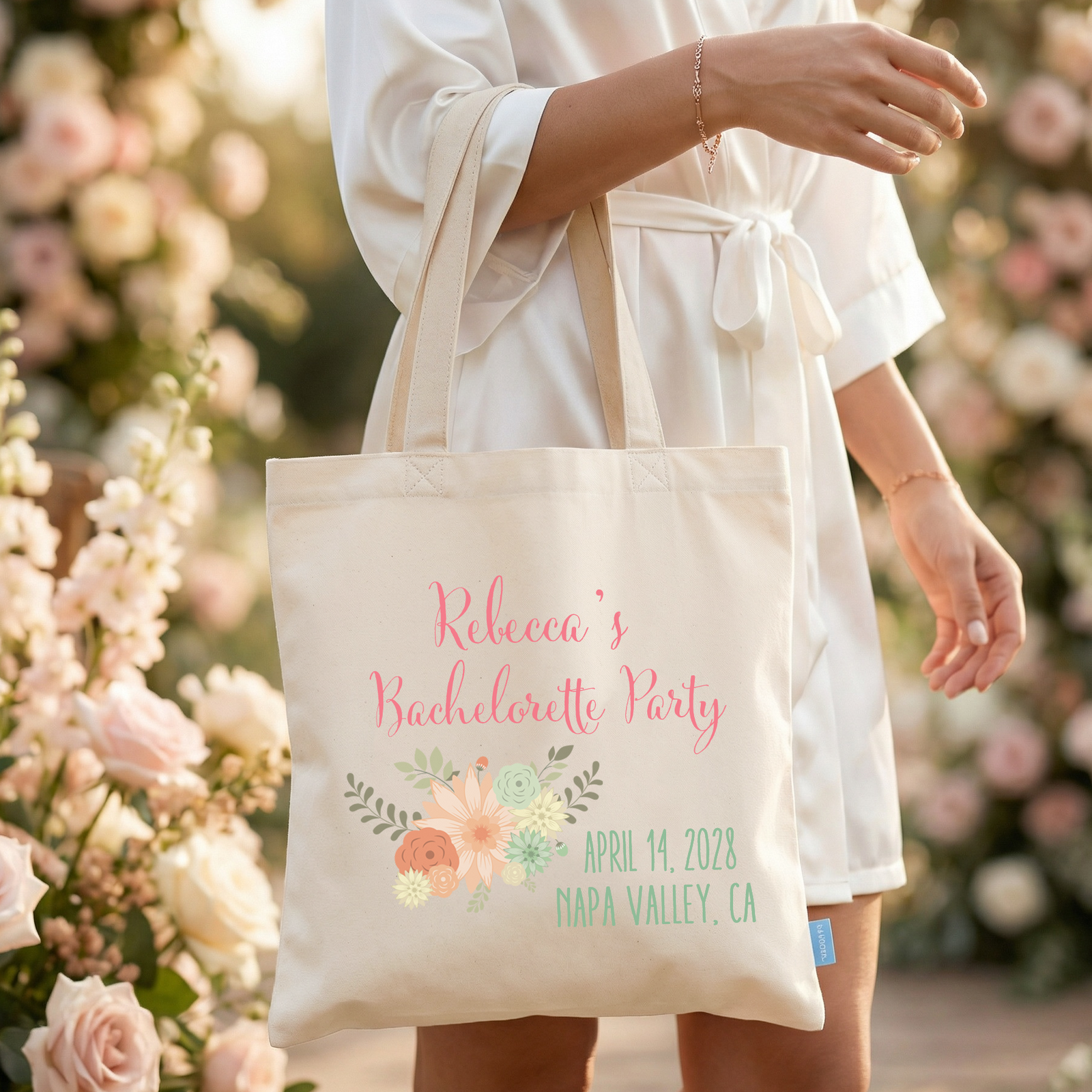 Personalized Canvas Tote Bag for Bachelorette Parties by Ilu.Lily