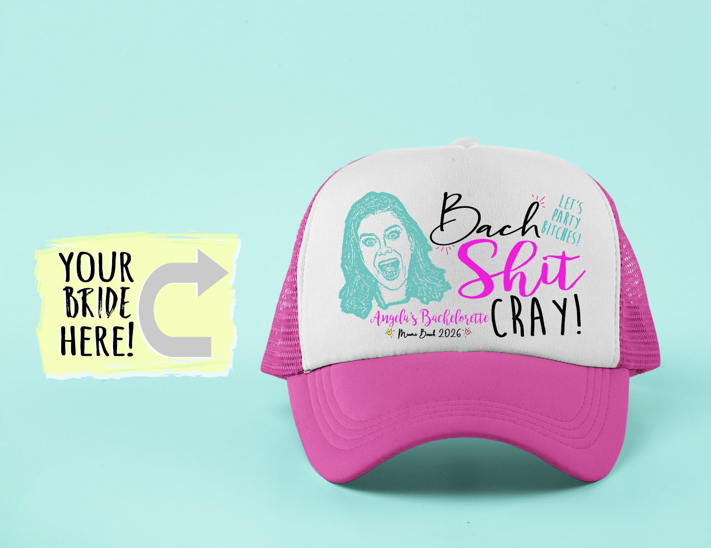 Custom Trucker Hat for Bachelorette Parties by Ilu.Lily