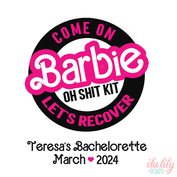 Bachelorette Party Favor Bags | Barbie Bachelorette | Come On Barbie Lets Recover