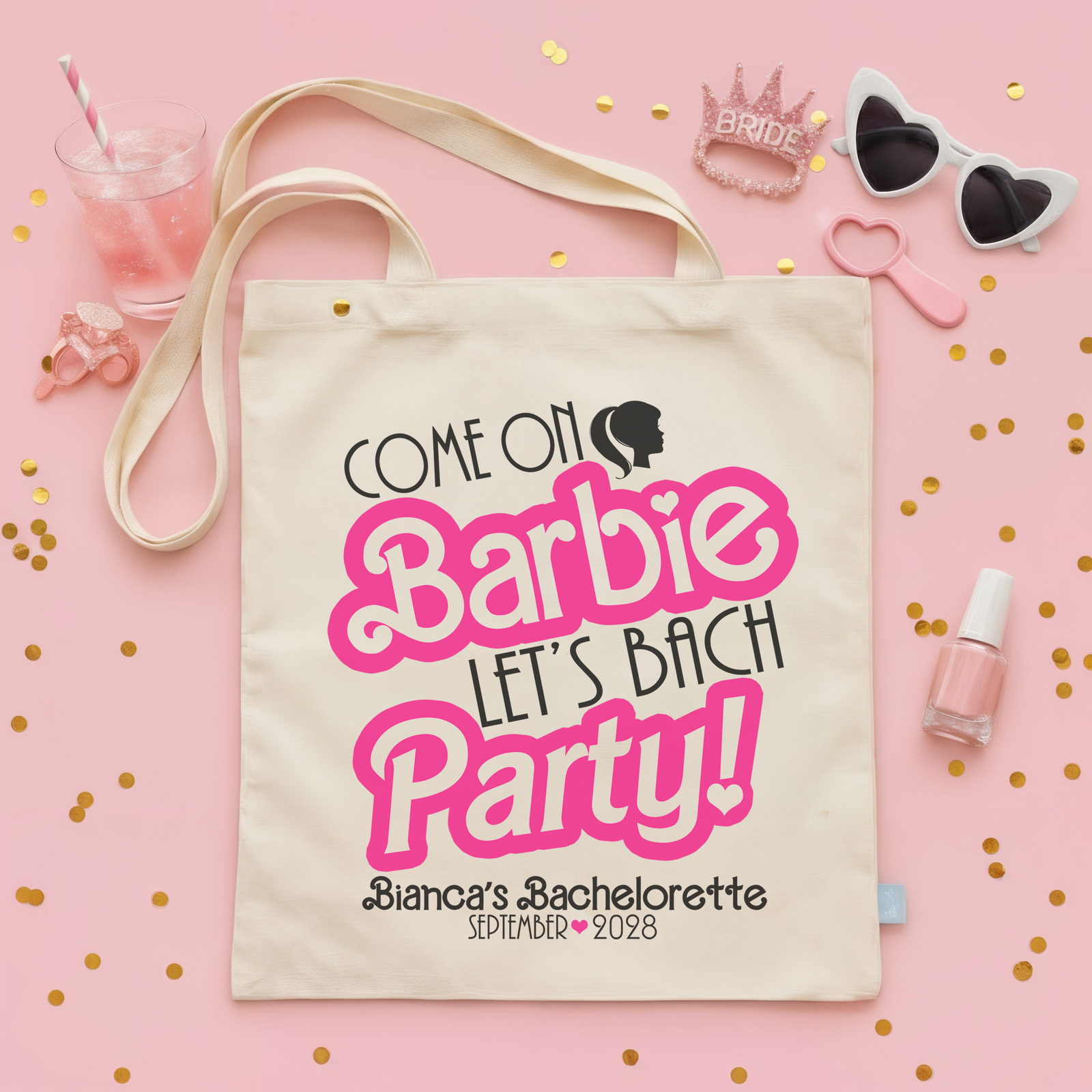 Bachelorette Party Tote Bag | Barbie Bachelorette | Come on Barbie Lets Bach Party