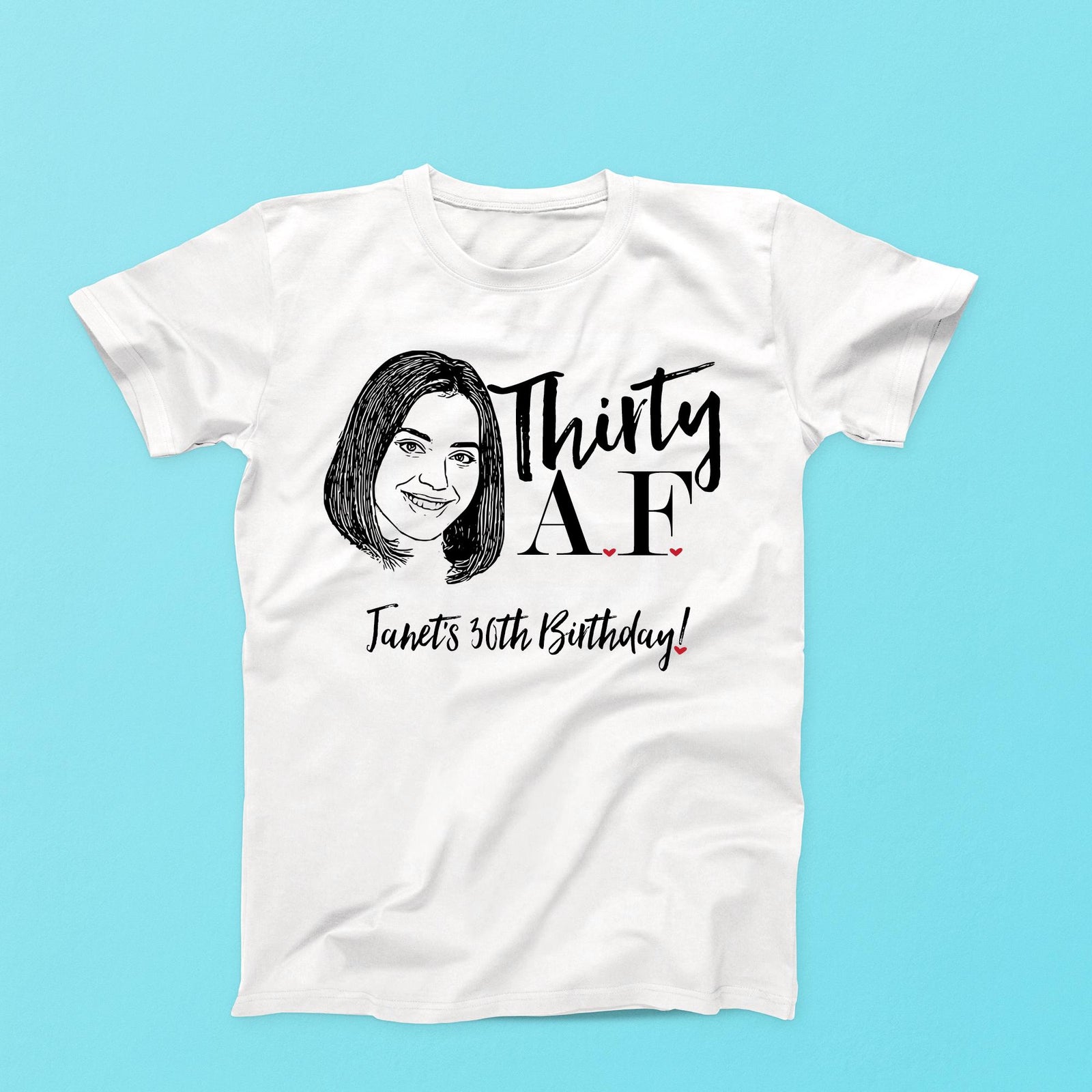 Custom Birthday T-Shirt – Personalized Caricature Shirt | Funny Milestone Birthday Party Tee