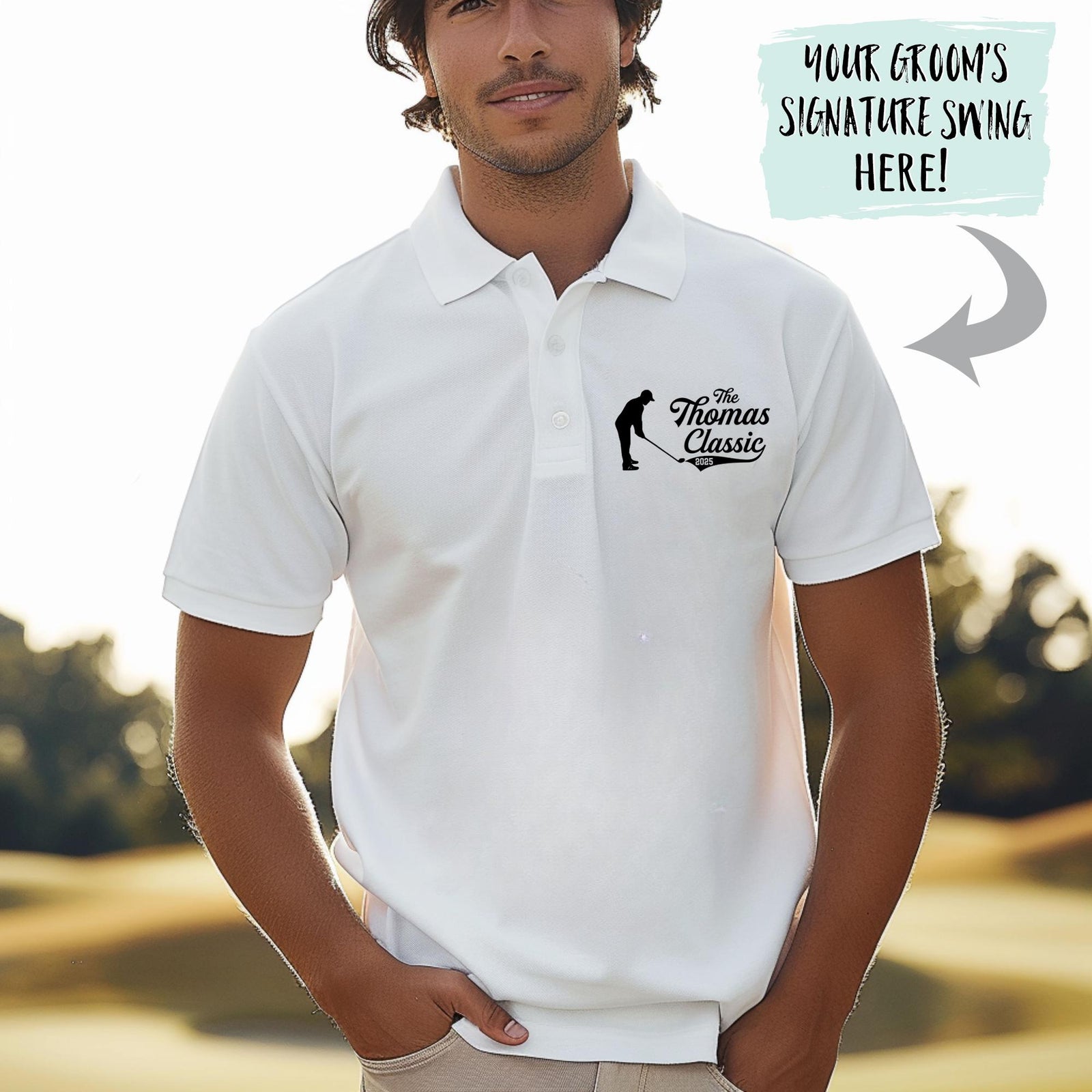 Custom Groom Golf Polo – Personalized Bachelor Party Shirts | Microfiber Performance