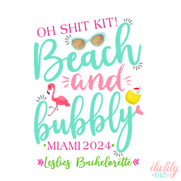 Bachelorette Party Hangover Kit | Girls Trip Beach Favor Bag | Beach and Bubbly
