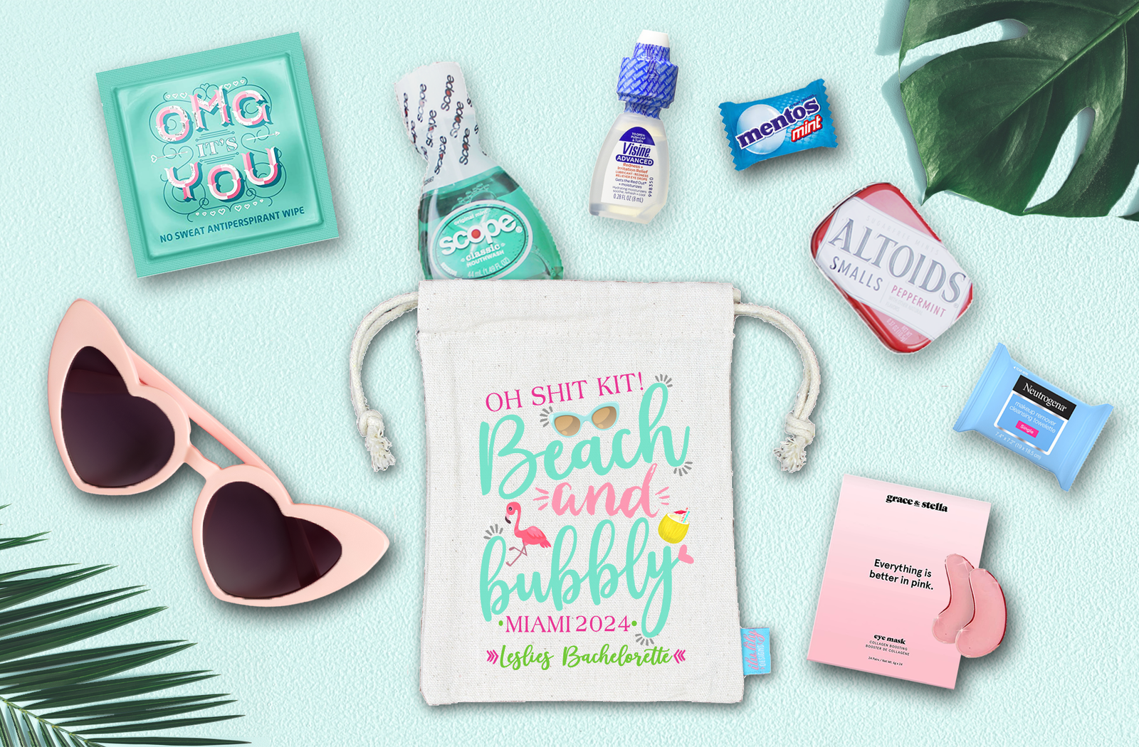 Bachelorette Party Hangover Kit | Girls Trip Beach Favor Bag | Beach and Bubbly