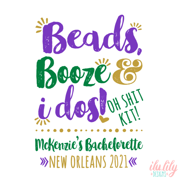Bachelorette Party New Orleans Hangover Kit | New Orleans Bachelorette Favor Bag | Beads Booze & I Dos