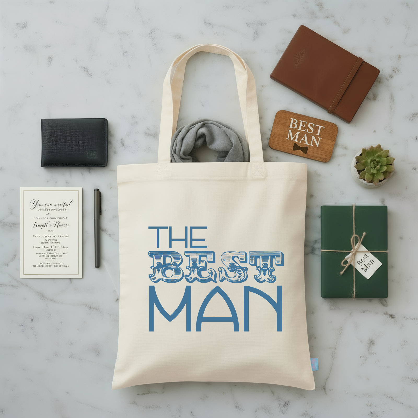 Personalized Canvas Tote Bag for Weddings by Ilu.Lily