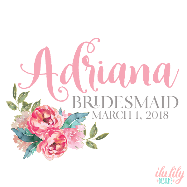 Bridesmaid Personalized T-Shirt | Floral Bridesmaid