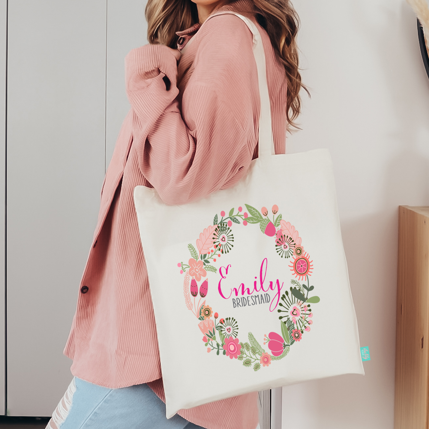 Personalized Canvas Tote Bag for Bridesmaids by Ilu.Lily