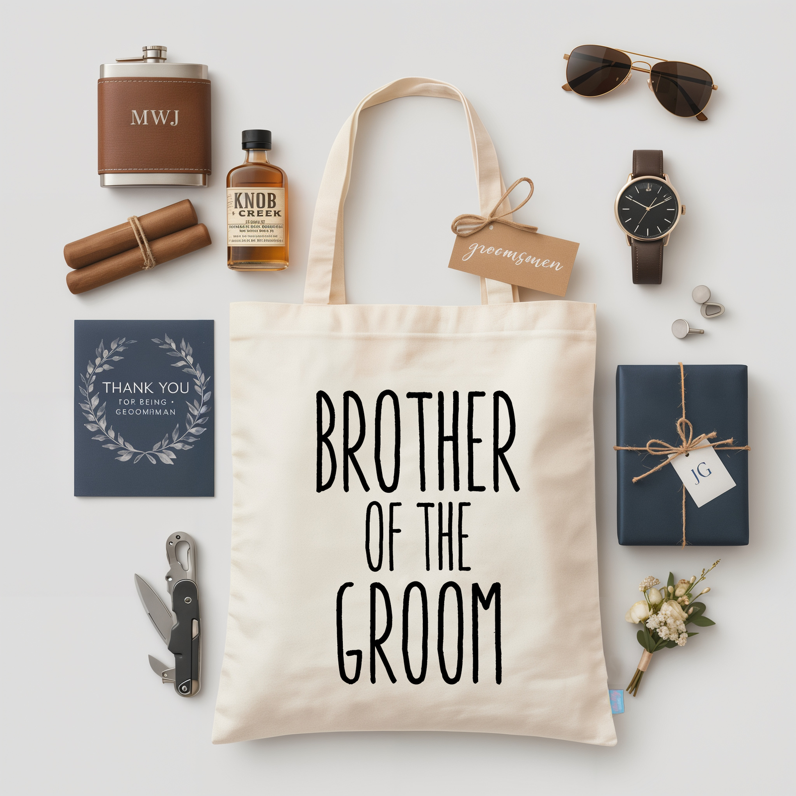 Personalized Canvas Tote Bag for Weddings by Ilu.Lily