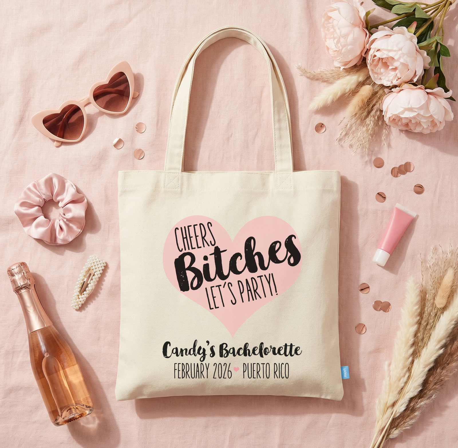 Personalized Canvas Tote Bag for Bachelorette Parties by Ilu.Lily