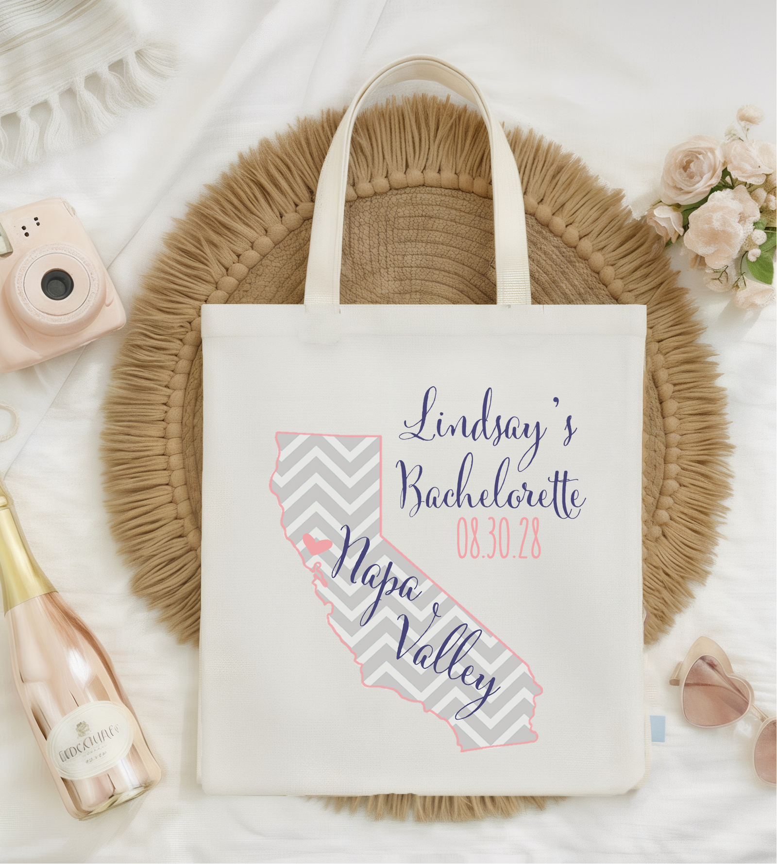Personalized Canvas Tote Bag for Bachelorette Parties by Ilu.Lily