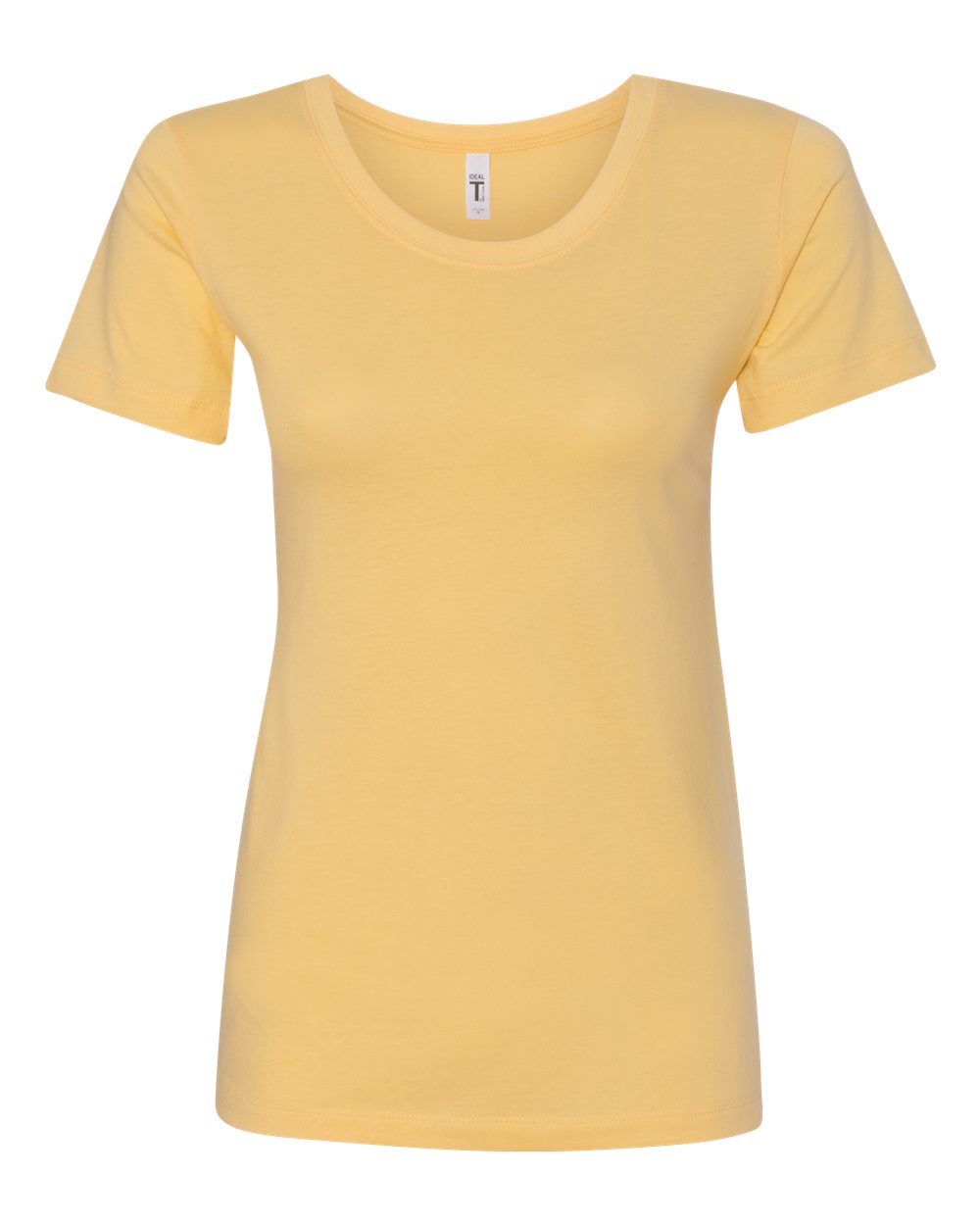 A plain yellow t-shirt with short sleeves.