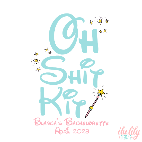 Bachelorette Party Favor Bag | Disney Bachelorette Oh Shit Kit |