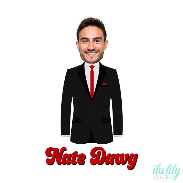 Custom Caricature Flask – Personalized Stainless Steel Flask for Groomsmen Gifts & Party Favors