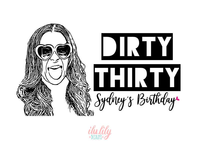 Custom Caricature Hat - 30th Birthday Party Trucker Hat | Funny Milestone Favor