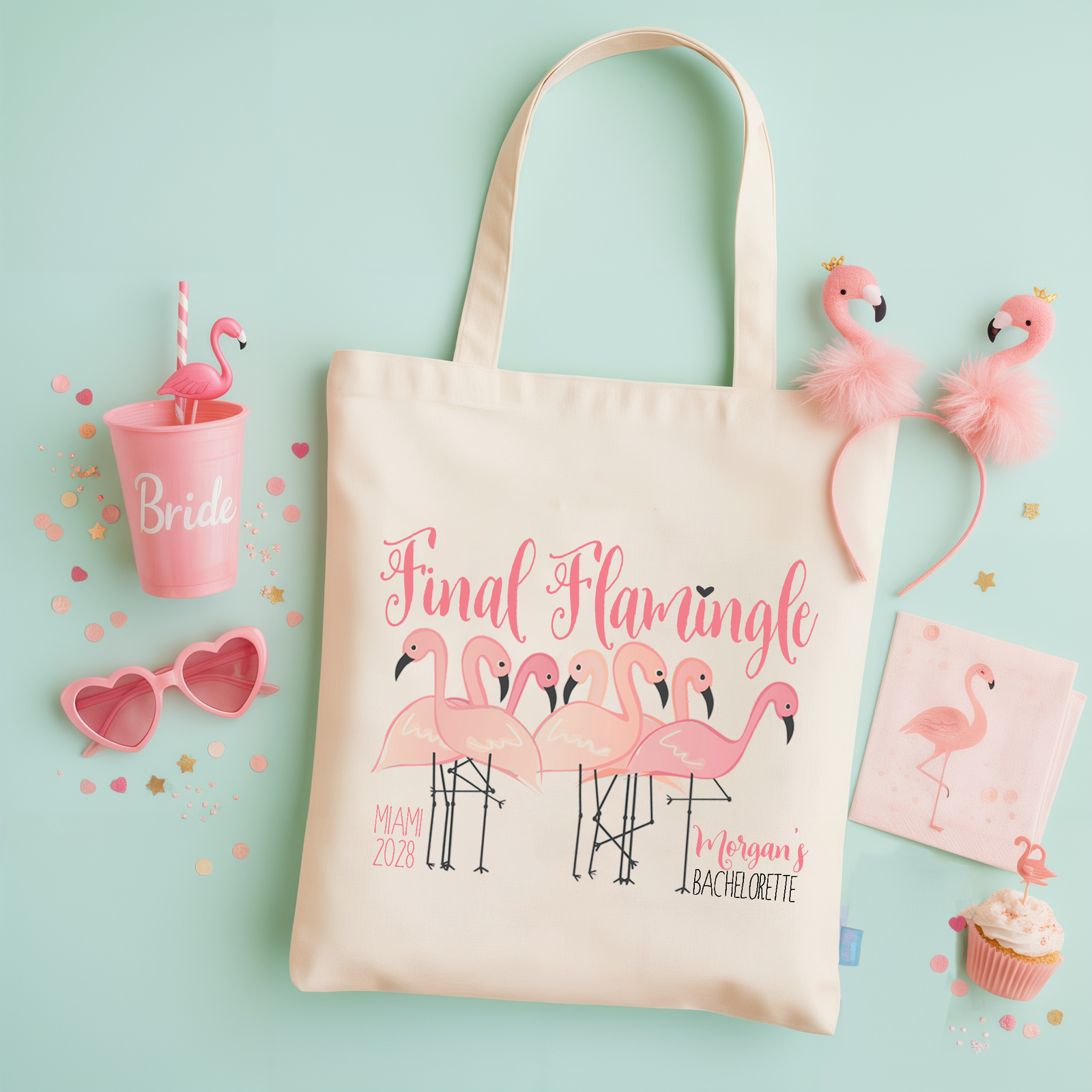 Personalized Canvas Tote Bag for Bachelorette Parties by Ilu.Lily