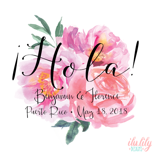 Hola Floral Destination Wedding Beach Wedding Tote Bag | Floral Watercolor