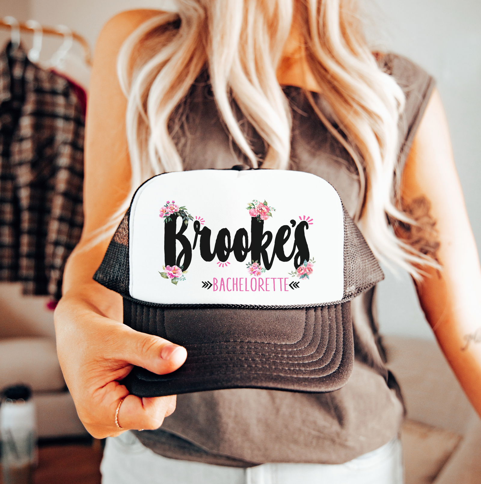 Custom Trucker Hat for Brides by Ilu.Lily