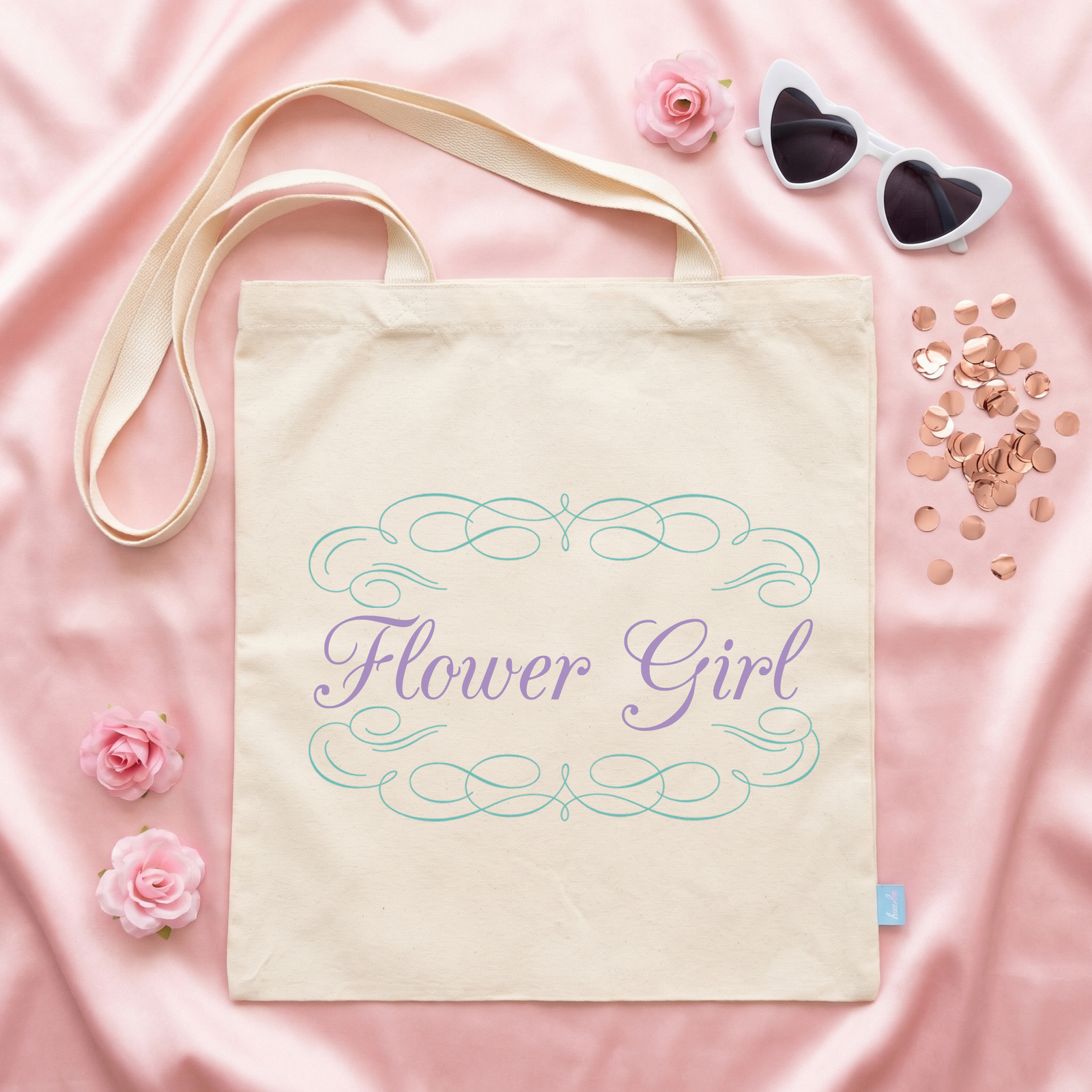 Personalized Canvas Tote Bag for Brides by Ilu.Lily