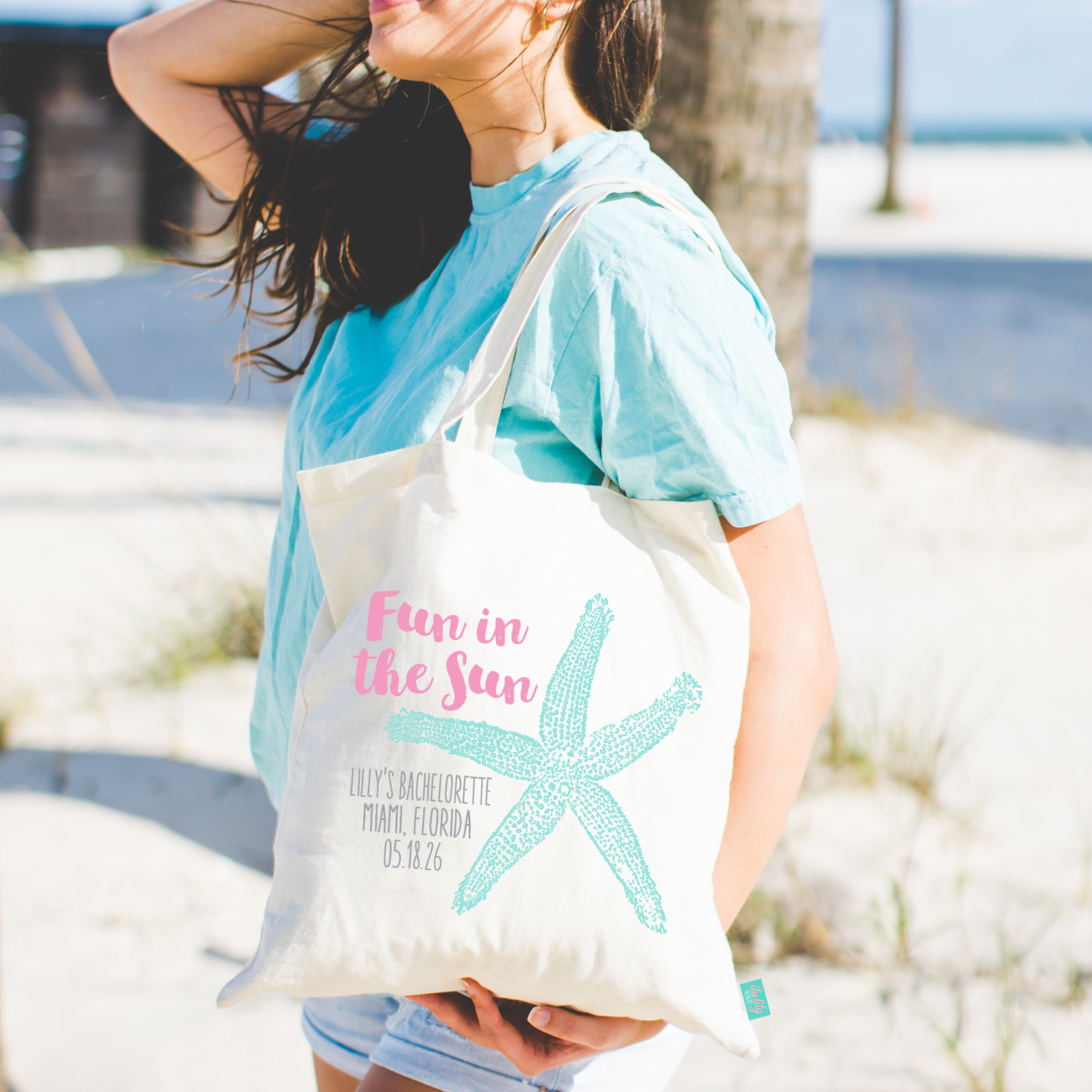 Beach Personalized Canvas Tote Bag for Bachelorette Parties by Ilu.Lily