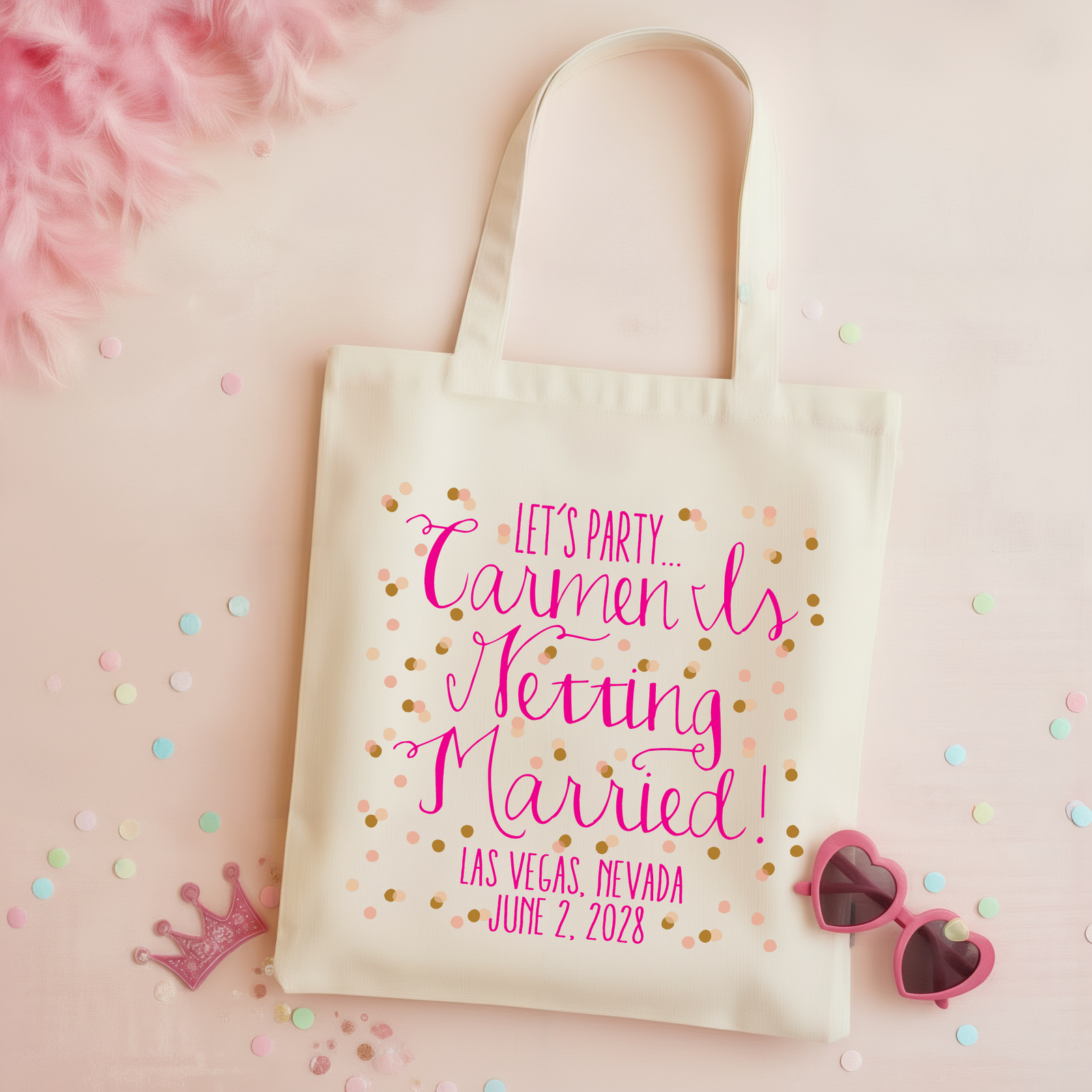 Personalized Canvas Tote Bag for Bachelorette Parties by Ilu.Lily