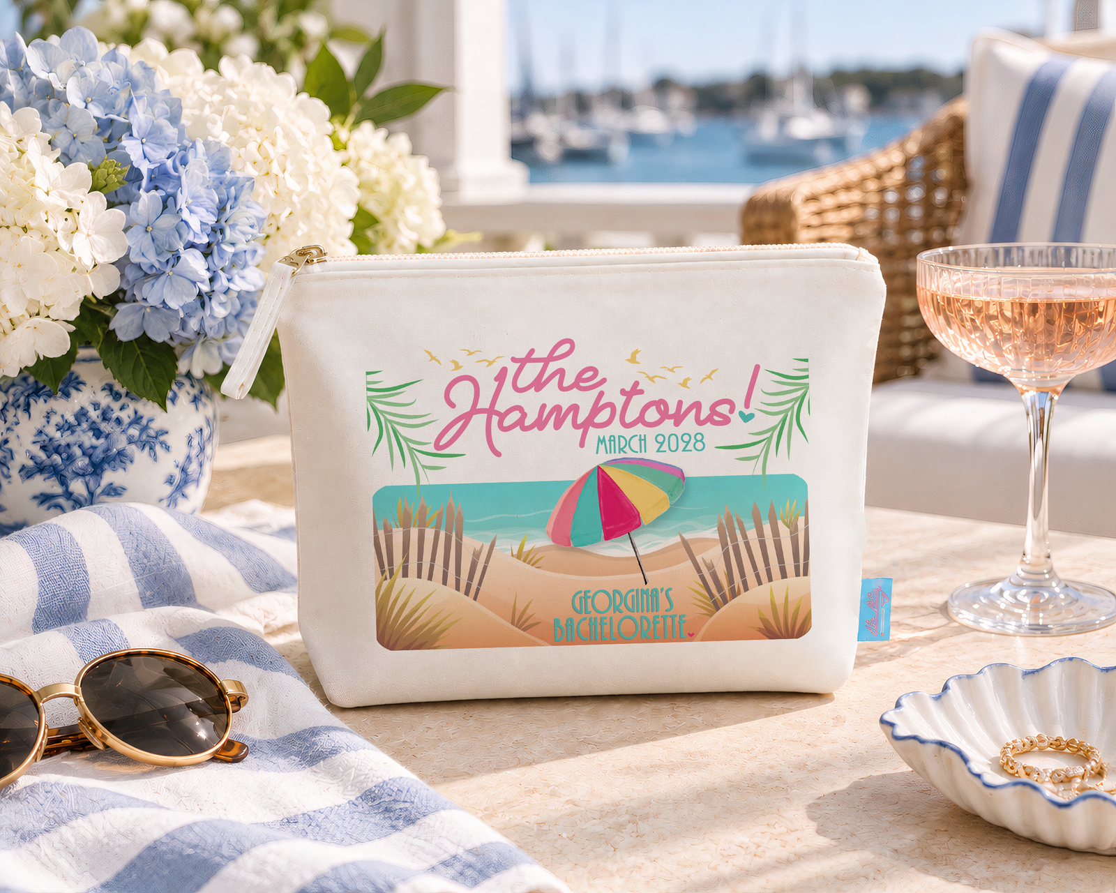 Bachelorette Party Hamptons Cosmetic Bag | Hamptons, New York