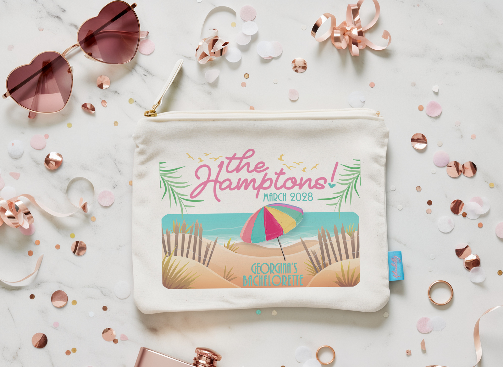 Personalized Canvas Makeup Bag for Bachelorette Parties by Ilu.Lily