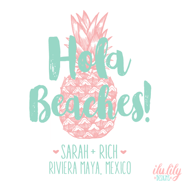 Destination Bachelorette Tote Bag | Destination Wedding Favor | Hola Beaches Pineapple