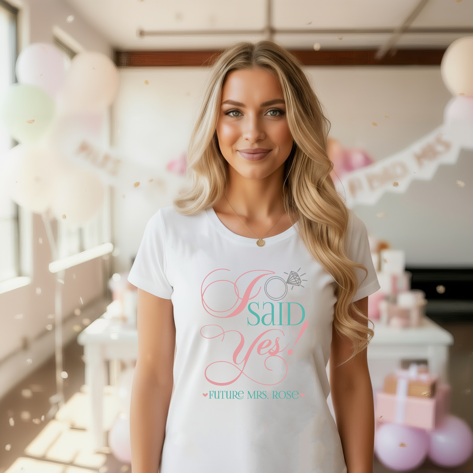 I Said Yes Engagement Ring T-Shirt Fashion Tee