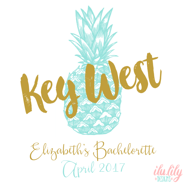 Pineapple Personalized Canvas Tote Bag for Weddings by Ilu.Lily