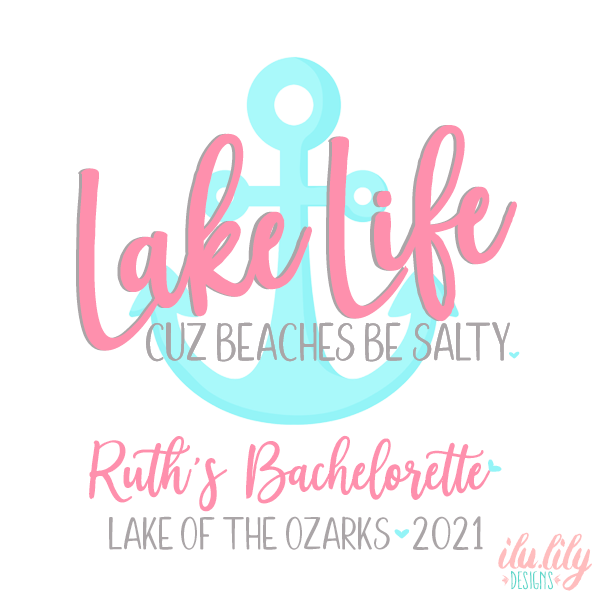 Beach Lake Personalized Canvas Tote Bag for Bachelorette Parties by Ilu.Lily