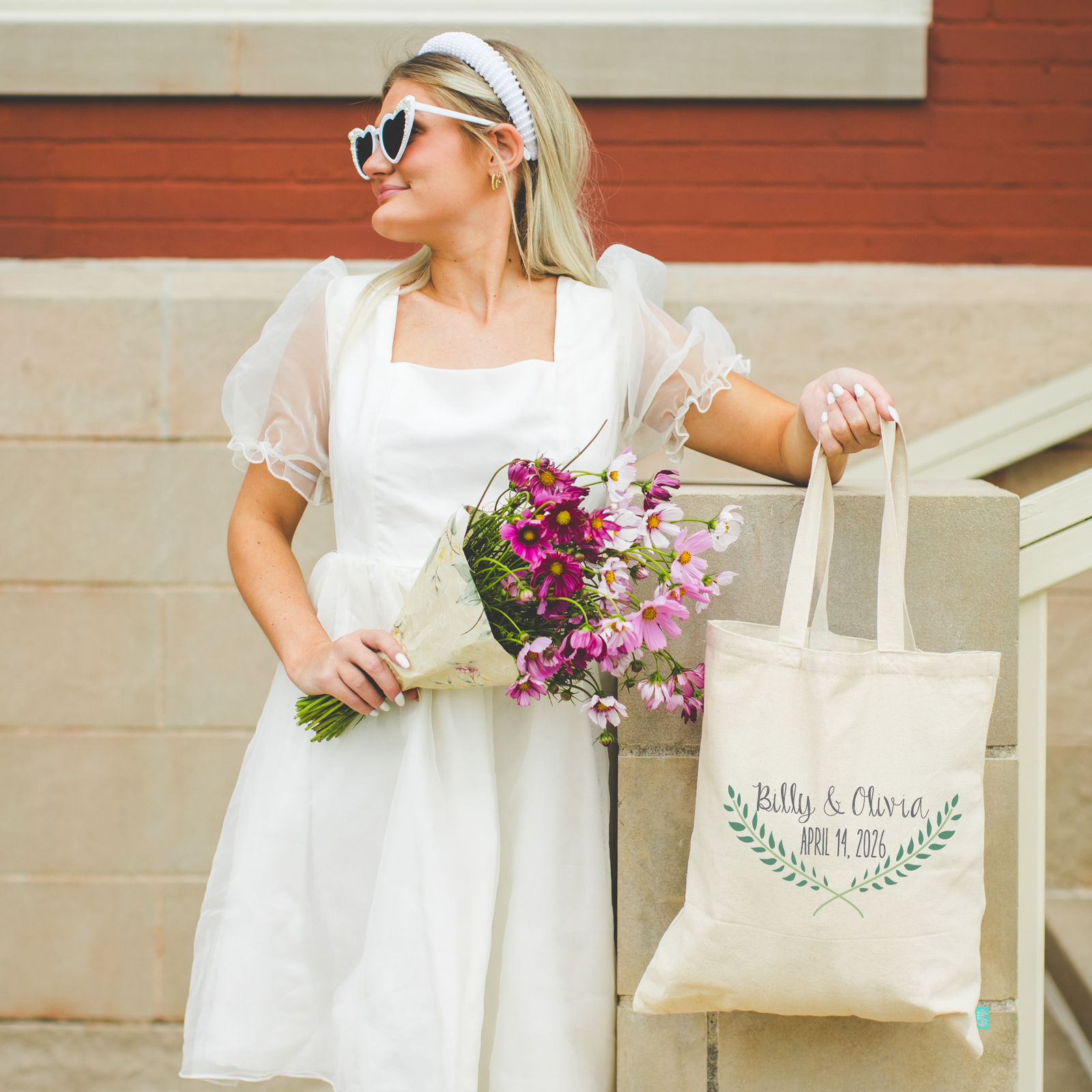 Wedding Welcome Tote Bag | Personalized Laurel Leaves
