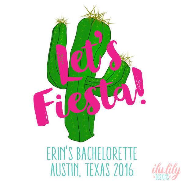 Fiesta Personalized Canvas Tote Bag for Bachelorette Parties by Ilu.Lily