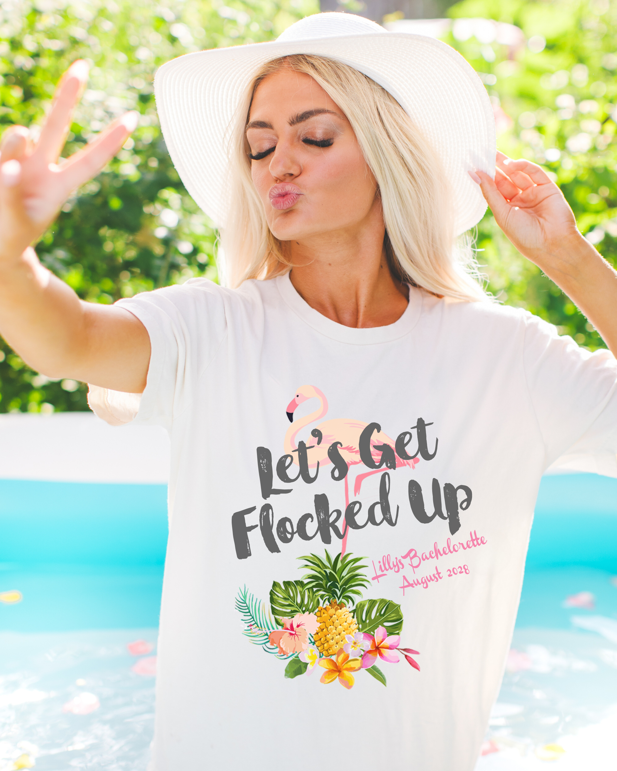 Bachelorette Party Racerback T-Shirt | Flamingo Bachelorette | Let's Get Flocked Up
