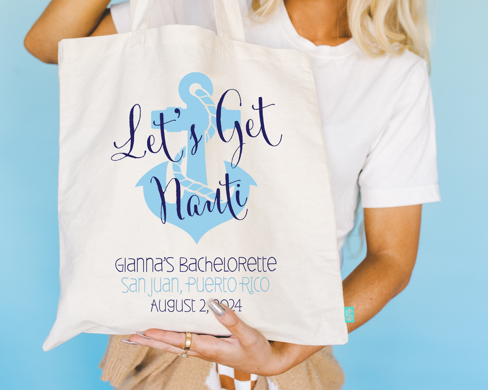 Bachelorette Party Tote Bags | Nautical Bachelorette Party | Let's Get Nauti
