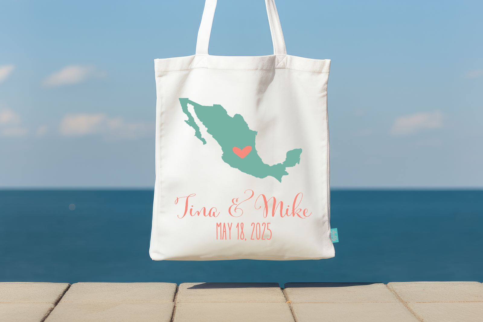 Simple Destination Map - Wedding Welcome Tote Bag